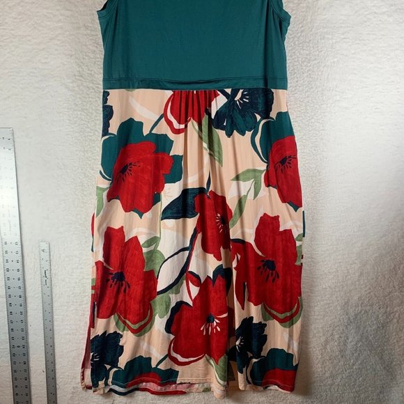 Cuddl Duds Women's Emerald Floral Pullover Sleeveless Maxi Dress Size L 8663 - Picture 8 of 10